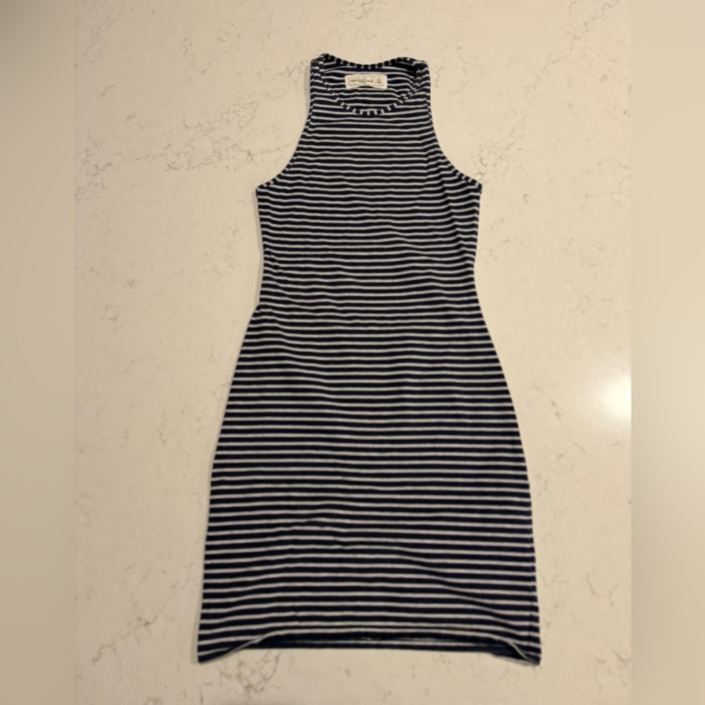 Striped Sleeveless Dress Eyelet Back Amercrombie and Fitch Y2K